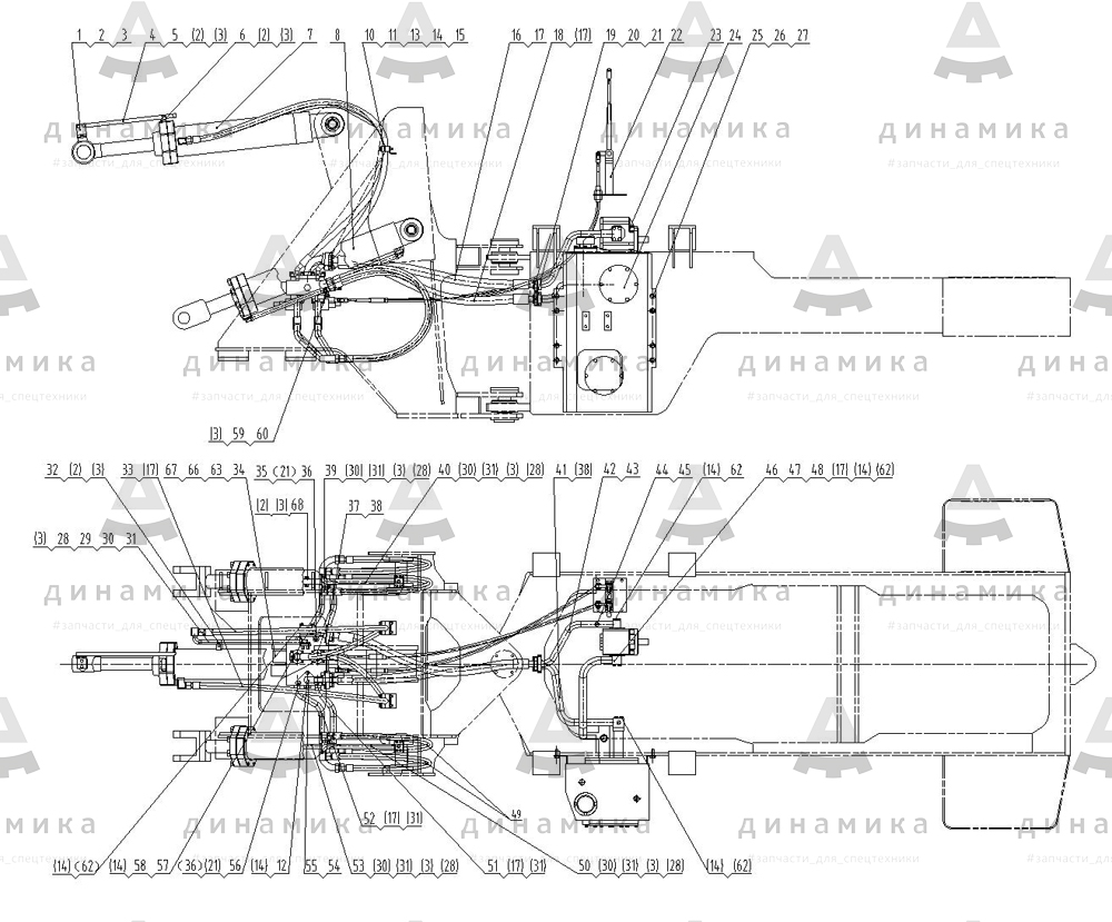 ГИДРАВЛИЧЕСКАЯ СИСТЕМА РУЛЕВОГО УПРАВЛЕНИЯ LW560F.7.2 (Фронтальный погрузчик LW500F)